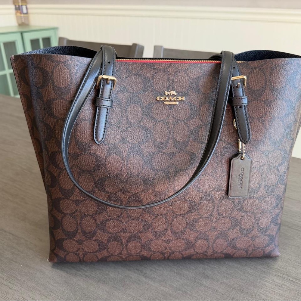 Coach Dark Brown Signature Tote